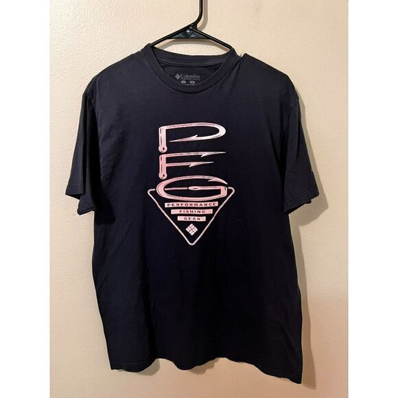 Men's Columbia PFG Pink Logo Tee Size L [EXCELLENT] - Picture 1 of 4